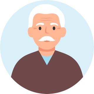Joe, an elderly Irish gentleman with white hair and moustache